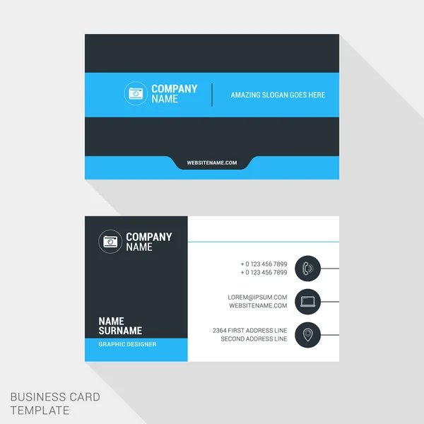 Modern Creative and Clean Business Card Template. Flat Style Vector Illustration — 图库矢量图片