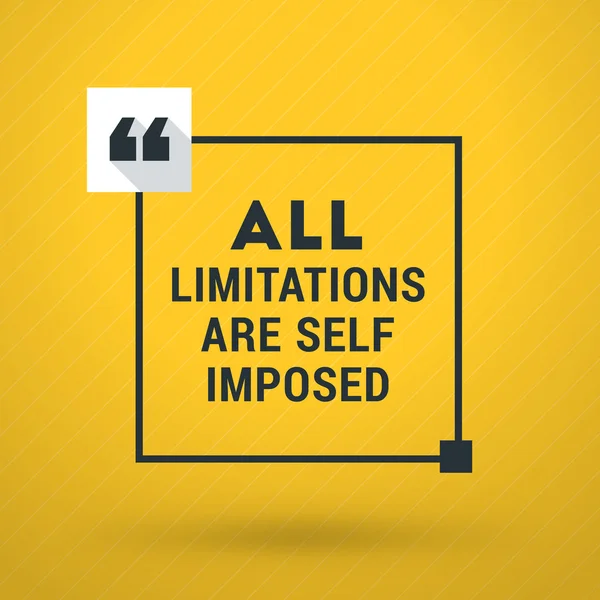 Inspirational and Motivational Typographic Quote Vector Poster Design. All limitations are self imposed. Vector Typographic Background Design — Stockvector