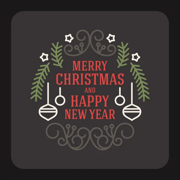 Sfondo decorazione cartolina di Natale. Illustrazione vettoriale. Buon Natale Saluti — Vettoriale Stock