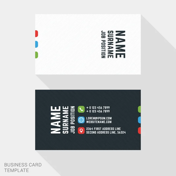 Минималистичный и чистый шаблон визитной карточки. Векторная иллюстрация плоского стиля — стоковый вектор
