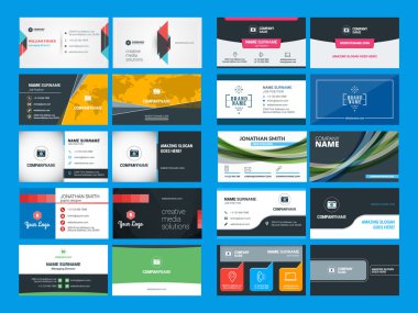 Set of Modern Creative and Clean Business Card Design Print Templates. Flat Style Vector Illustration