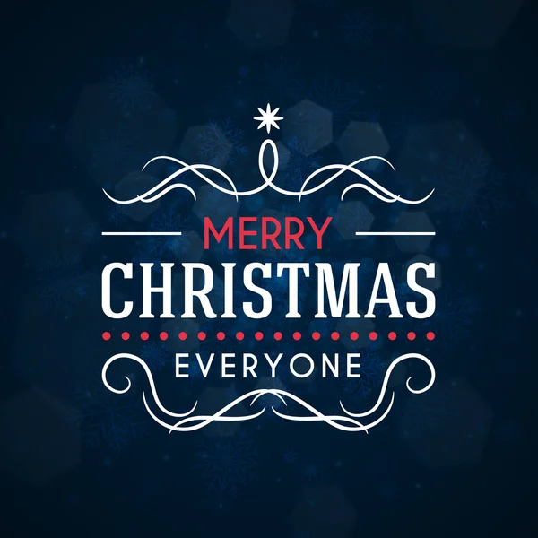 Christmas Postcard Typographic Merry Christmas and Happy New Year Badge. Vector Illustration — ストックベクタ