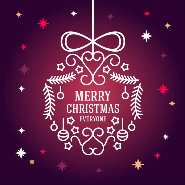 Christmas Postcard Floral Decoration Background. Vector Illustration. Merry Christmas Greetings — ストックベクタ