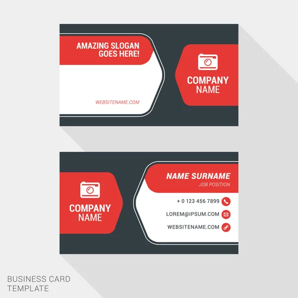 Creative and Clean Business Card Vector Print Template. Flat Style Vector Illustration. Stationery Design — Wektor stockowy