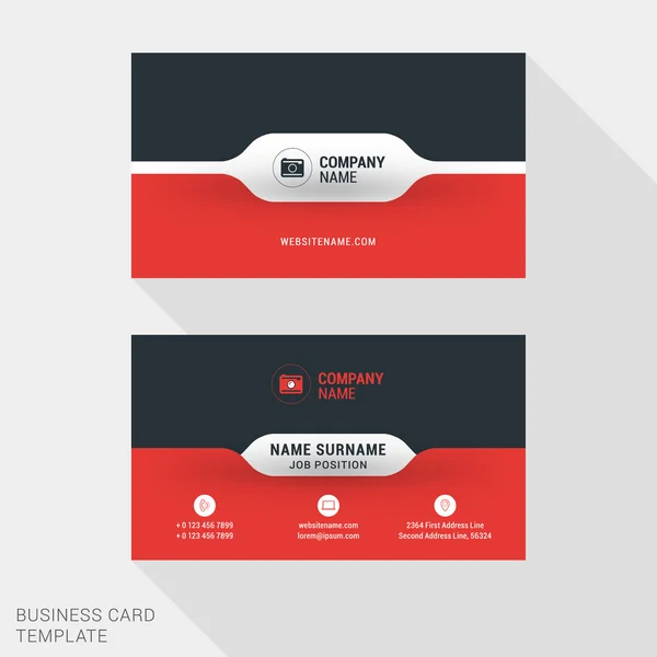 Creative and Clean Business Card Vector Print Template. Flat Style Vector Illustration. Stationery Design — ストックベクタ