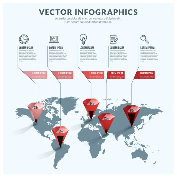 Vektorový Infographic abstraktními prvek. Ploché styl vektorové ilustrace pro datové vizualizace a prezentace — Stockový vektor