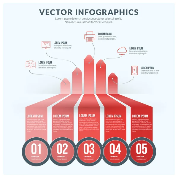 Vector abstrakt Infographic Design Element. Platt Style vektor Illustration för Data visualisering eller Presentation — Stock vektor