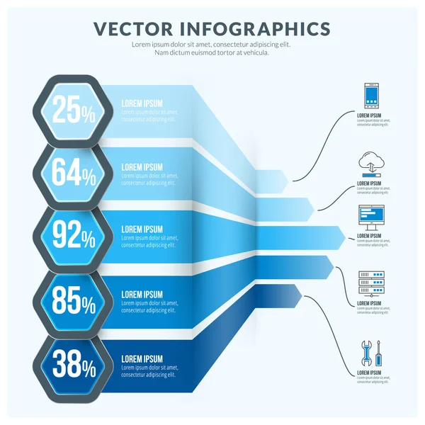 Elemento de diseño de infografía abstracta vectorial. Ilustración de vectores de estilo plano para visualización o presentación de datos — Vector de stock