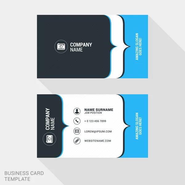 Creative Business Card Print Template. Flat Design Vector Illustration. Stationery Design — Stockvector