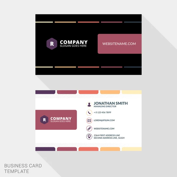 Creative Business Card Print Template. Flat Design Vector Illustration. Stationery Design — Stockvector