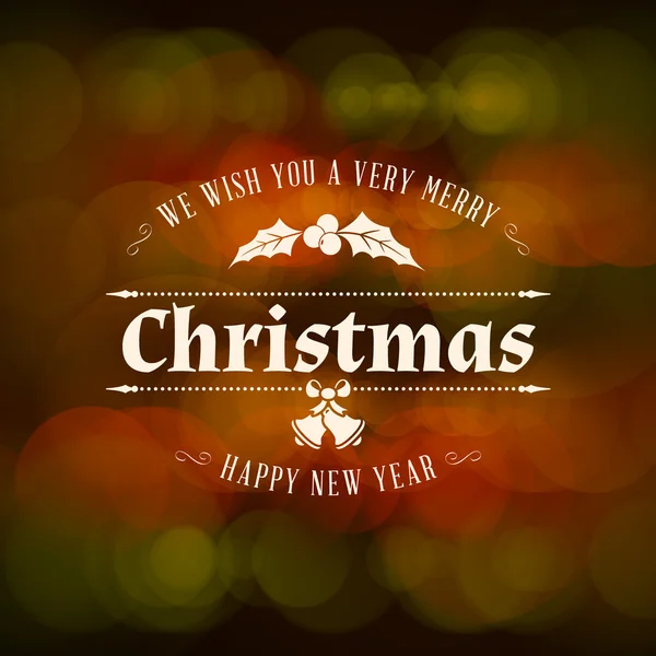 Різдвяні листівки прикраси з вінтажним типографічним значком. Щасливого Різдва та Нового року. Векторна ілюстрація — стоковий вектор