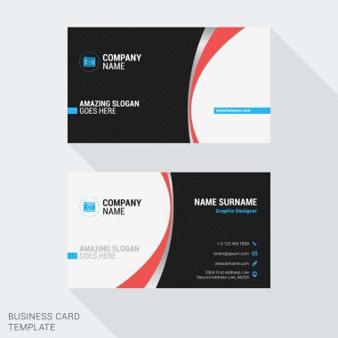 Modern Creative Business Card Template. Flat Design Vector Illustration. Stationery Design