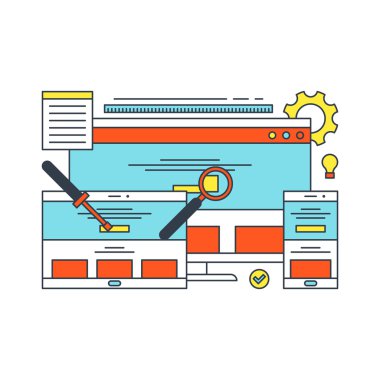 İnce çizgi düz kavramı tasarlamak için arama motoru optimizasyonu