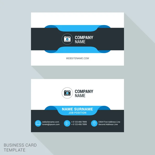 Modern Creative Business Card Template. Flat Design Vector Illustration. Stationery Design — Stock Vector