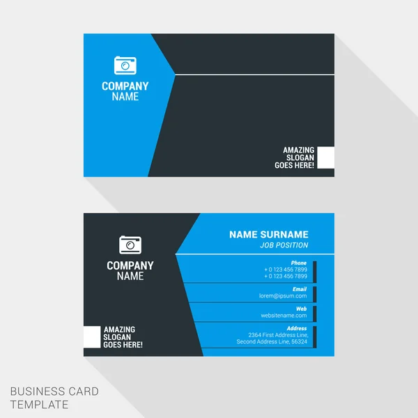 Modern Creative Business Card Template. Flat Design Vector Illustration. Stationery Design — Διανυσματικό Αρχείο