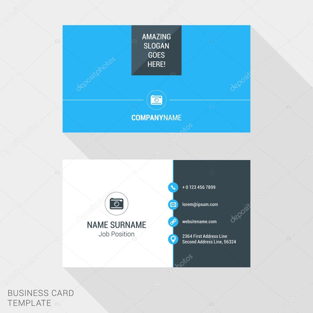 Modern Creative Business Card Template. Flat Design Vector Illustration. Stationery Design