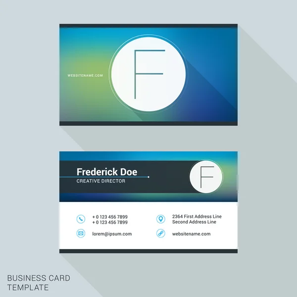 Creative and Clean Business Card or Name Badge Template. Logotype Letter F. Flat Design Vector Illustration. Stationery Design — Stock Vector