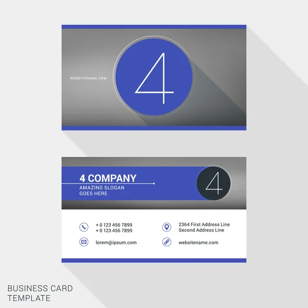 Creative and Clean Business Card or Name Badge Template. Логотип номер 4. Векторная иллюстрация плоского дизайна. Канцелярский дизайн — стоковый вектор