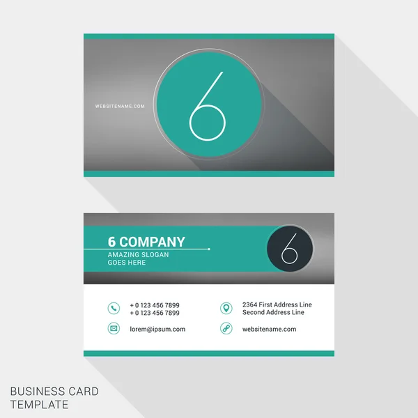 Creative and Clean Business Card or Name Badge Template. Логотип номер 6. Векторная иллюстрация плоского дизайна. Канцелярский дизайн — стоковый вектор