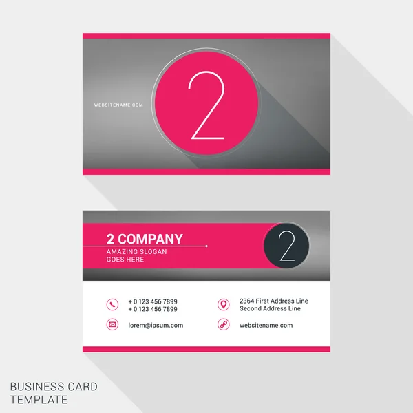 Creative and Clean Business Card or Name Badge Template. Логотип номер 2. Векторная иллюстрация плоского дизайна. Канцелярский дизайн — стоковый вектор