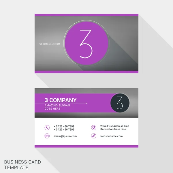 Creative and Clean Business Card or Name Badge Template. Логотип номер 3. Векторная иллюстрация плоского дизайна. Канцелярский дизайн — стоковый вектор