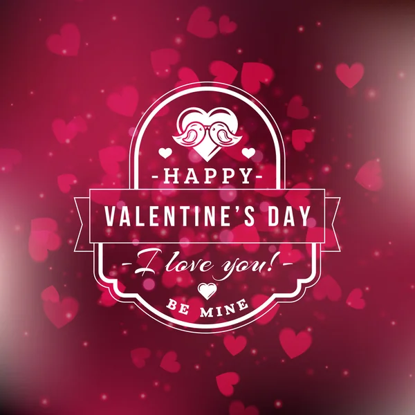 Valentinky den přání zázemí a lehké Bokeh srdce. Valentine karty, Valentine Label. Vektorový obrázek Eps 10 — Stockový vektor