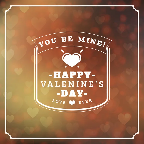 De dag van Valentijnskaarten wenskaart achtergrond en licht Bokeh harten. Valentine Card, Valentine Label. Vector illustratie Eps 10 — Stockvector