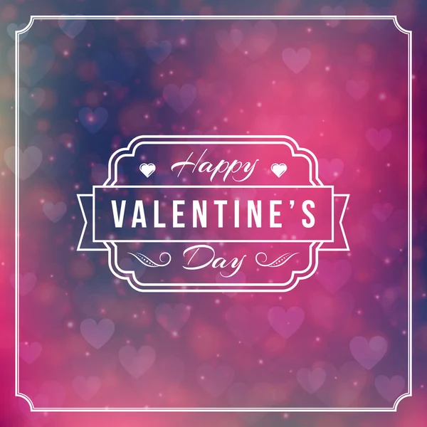 Tarjeta de felicitación de San Valentín Fondo y Luz Corazones Bokeh. Valentine Card, Valentine Label. Ilustración vectorial EPS 10 — Vector de stock