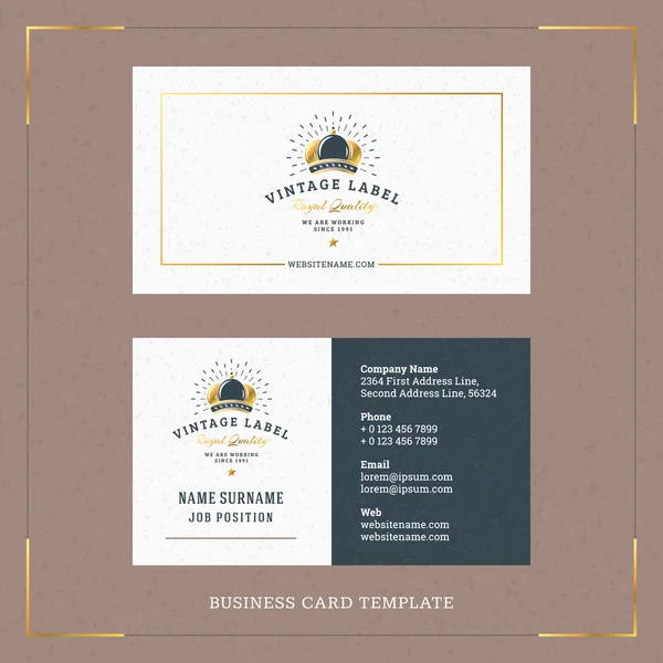 Modern Creative Golden Business Card Vector Template. Vector Illustration. Stationery Design. Gold and Black — Stockvector