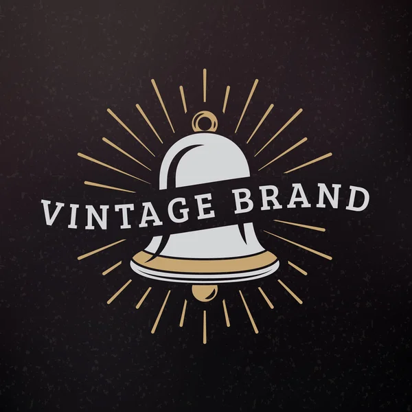 Bell. Vintage Retro Design Elements for Logotype, Insignia, Badge, Label. Business Sign Template. Textured Background — ストックベクタ