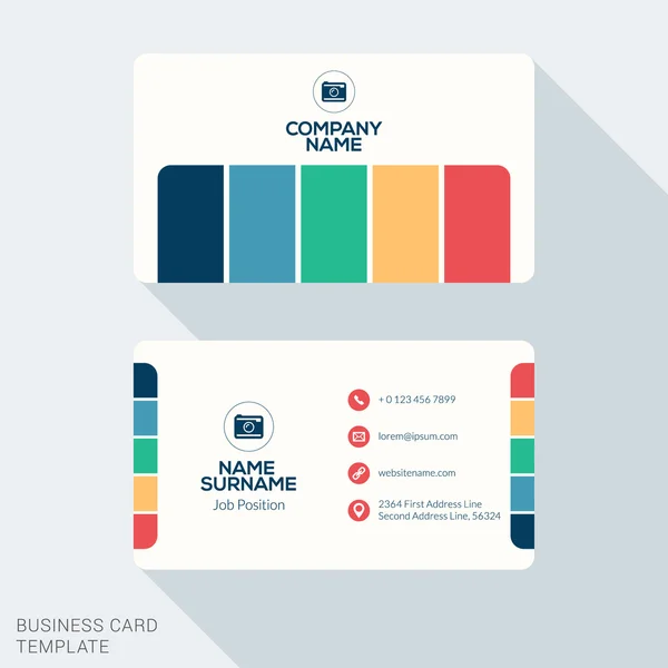 Creative and Clean Corporate Business Card Template. Векторная иллюстрация плоского дизайна. Канцелярский дизайн — стоковый вектор