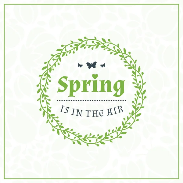 Primavera Vintage estilo retro tipográfico insignia o etiqueta. Ilustración vectorial de primavera. Hola Spring. Diseño de tarjeta de felicitación — Archivo Imágenes Vectoriales