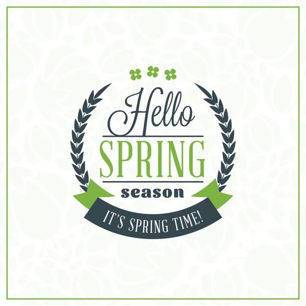Primavera Vintage stile retrò distintivo tipografico o etichetta. Illustrazione vettoriale di primavera. Ciao, Spring. Biglietto di auguri Design — Vettoriale Stock