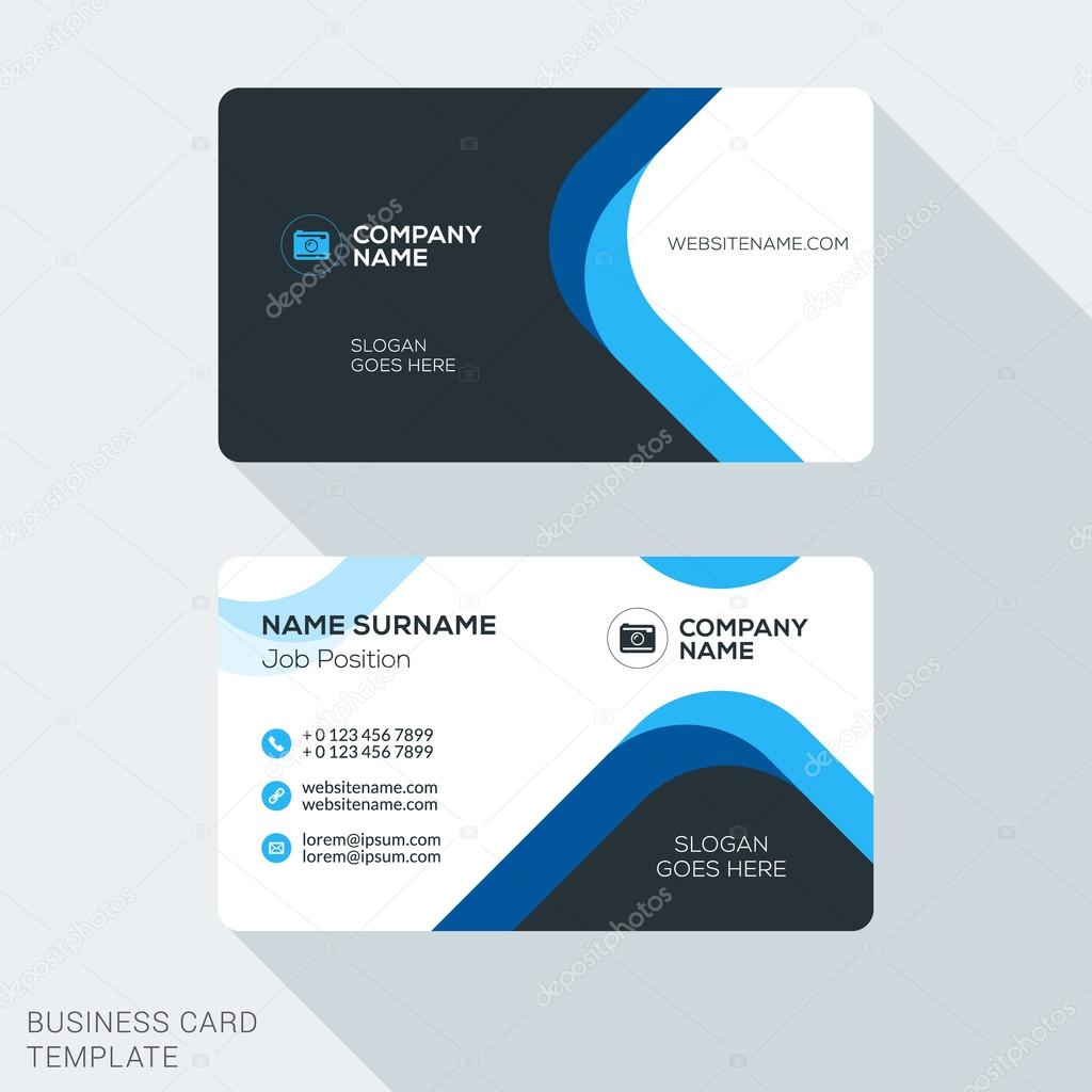 Creative and Clean Corporate Business Card Template. Flat Design Vector Illustration. Stationery Design