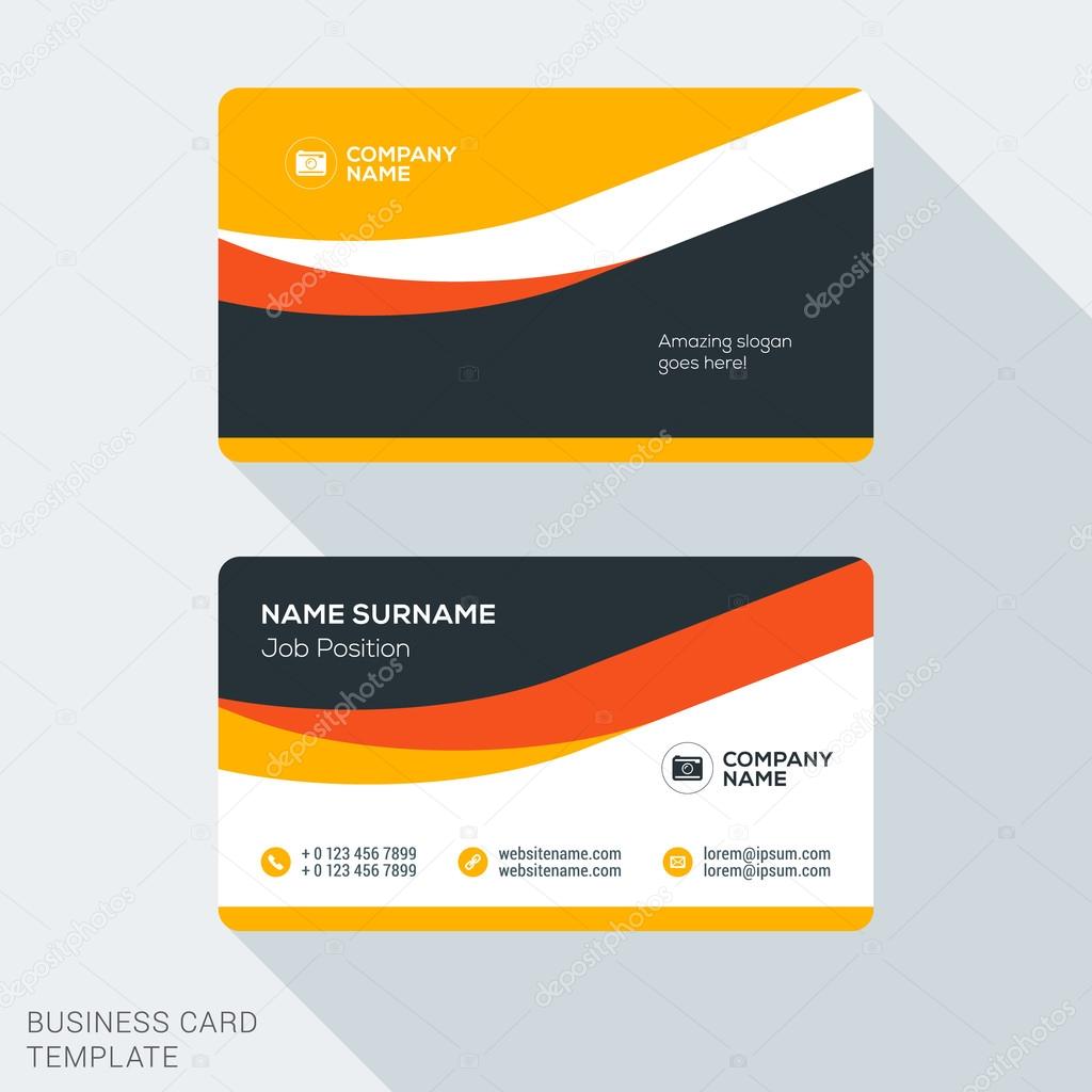 Creative and Clean Corporate Business Card Template. Flat Design Vector Illustration. Stationery Design