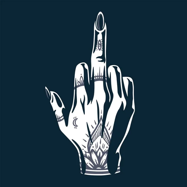 Female trendy hand, woman wrist with middle finger Royalty Free Stock Illustrations