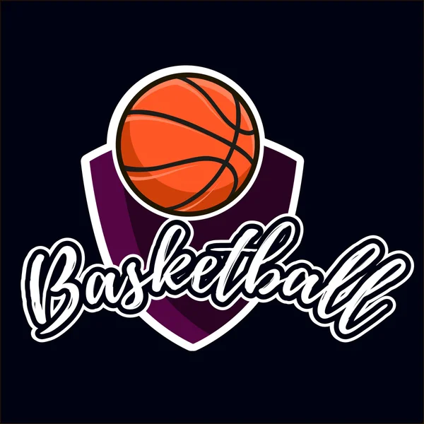 Étiquette couleur basket-ball — Image vectorielle