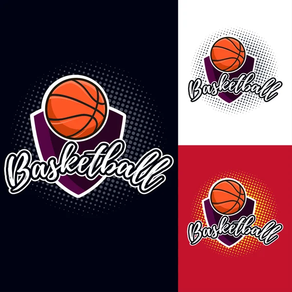 Basketbal kleur toernooi logo — Stockvector