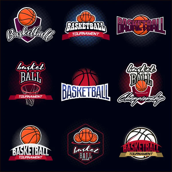Basketball color tournament logo — Stock Vector