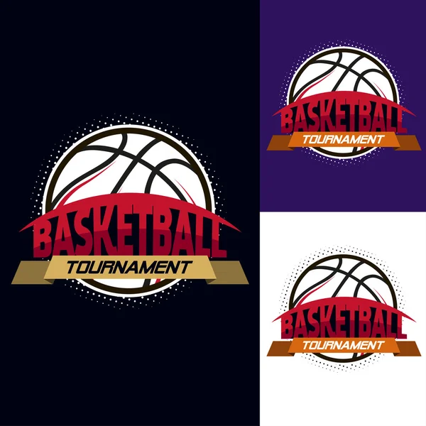 Basketbal kleur toernooi logo — Stockvector