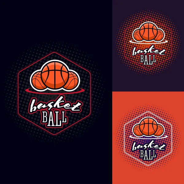Basketball colour tournament logo — Stock Vector