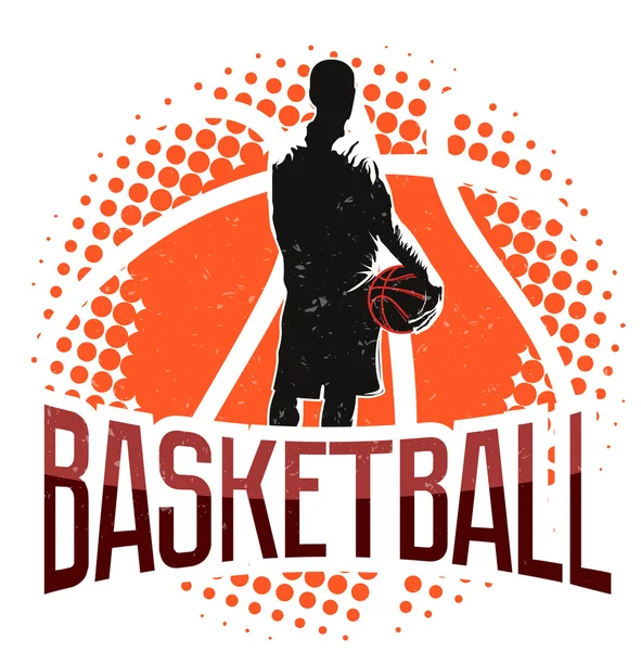 Μπάσκετ vintage ημιτονικό σήμα — Διανυσματικό Αρχείο