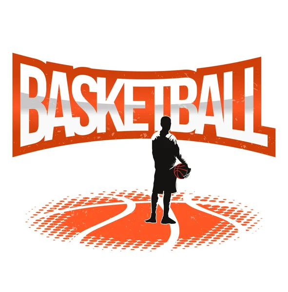 Basketball vintage halftone label — Stock Vector