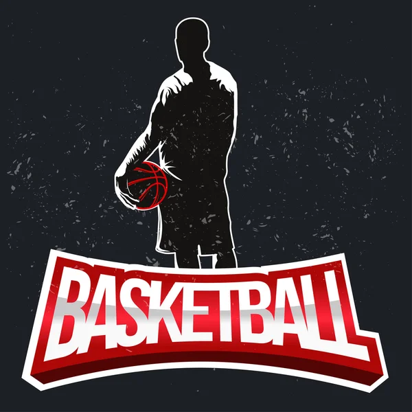 Basketbol vintage noktalı resim etiketi — Stok Vektör