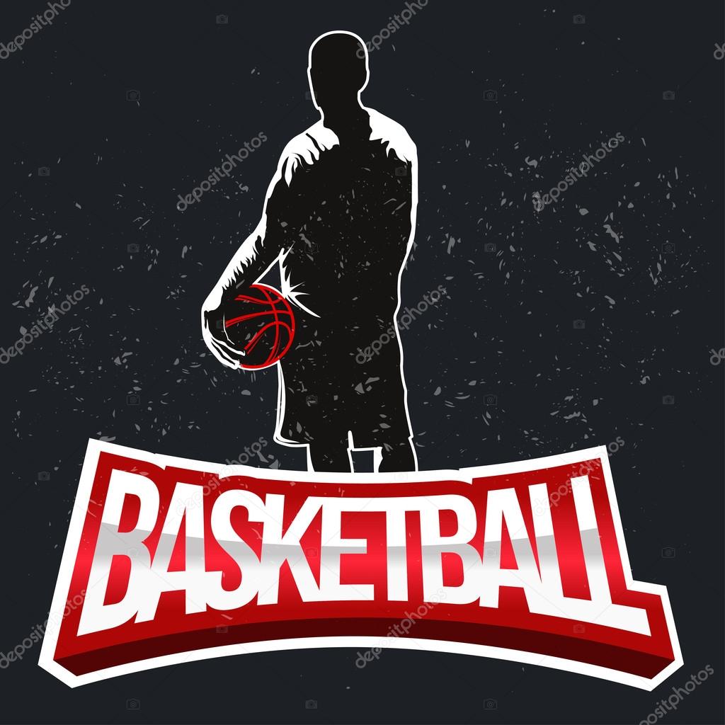 Basketball tournament label in vintage halftone style - stock vector