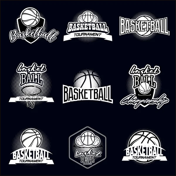 Set logo Streetball — Vettoriale Stock