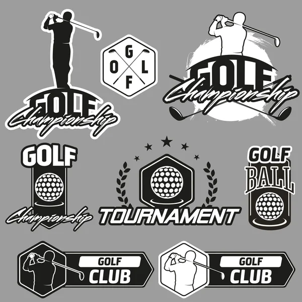 Etiquetas de golfe vintage, emblemas e emblemas —  Vetores de Stock