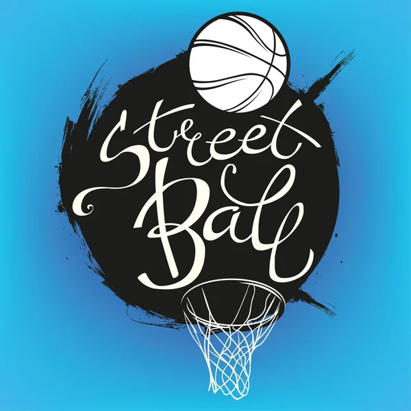 Streetball belettering label — Stockvector