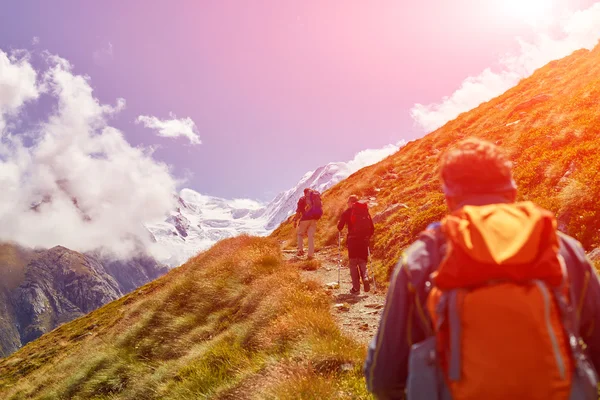 Hikers in the mountains — Stock Photo, Image