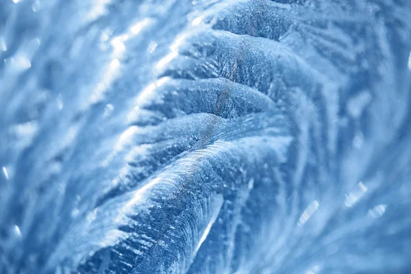 Ice patterns on winter glass — Stock Photo, Image